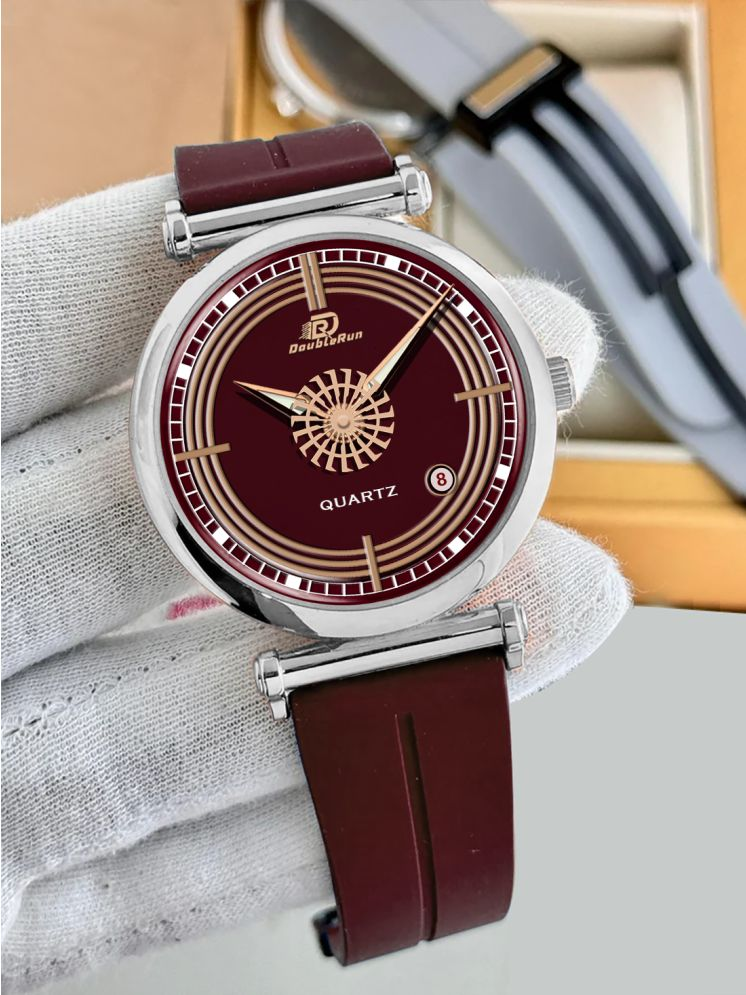     			DoubleRun Maroon Silicon Analog Men's Watch