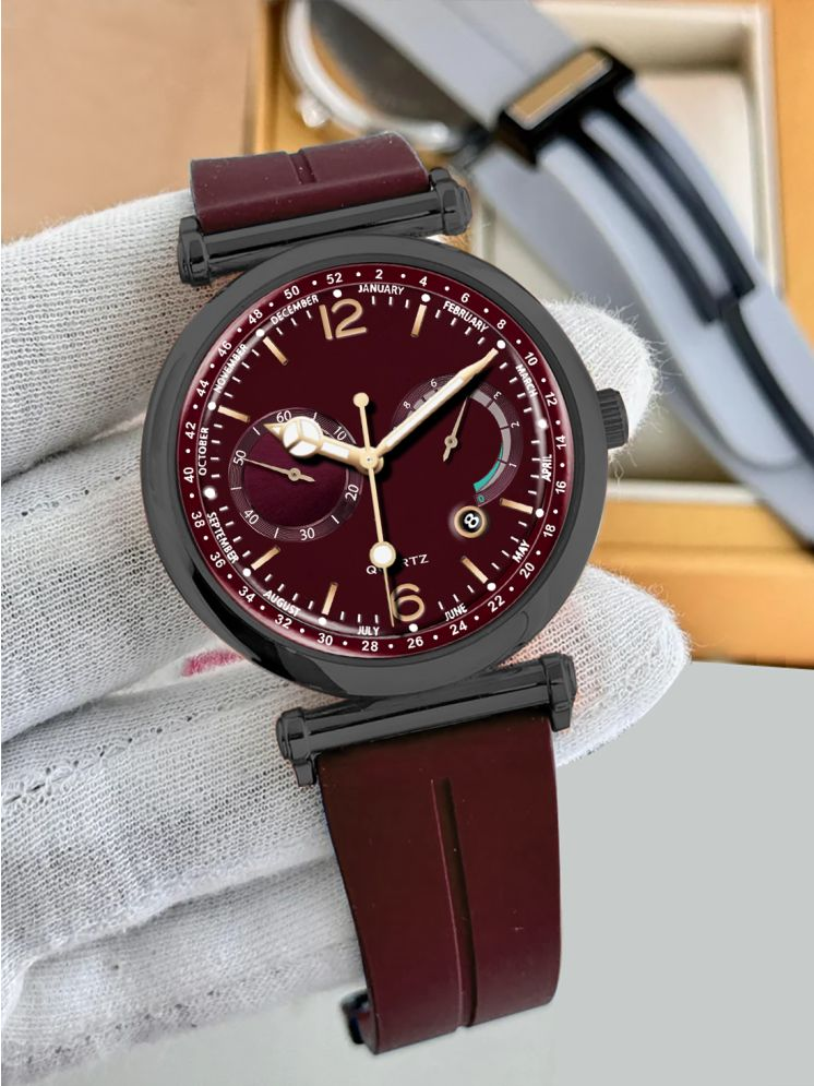     			DoubleRun Maroon Silicon Analog Men's Watch