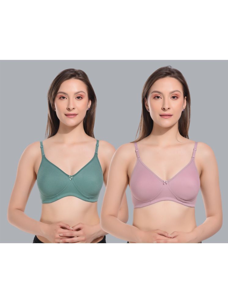     			Pack of 2 Viral Girl Cotton Lightly Padded Women's T-Shirt Bra ( Pink ) VM-SPACER-GREEN-ONION