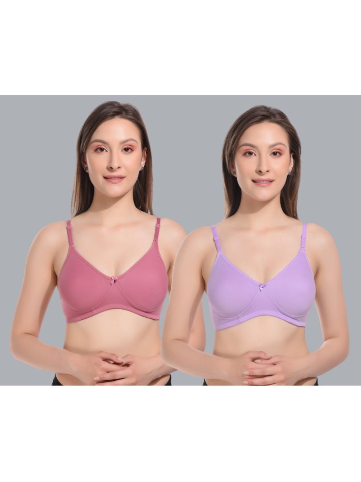     			Pack of 2 Viral Girl Cotton Lightly Padded Women's T-Shirt Bra ( Purple ) VM-SPACER-MAROON-PURPLE