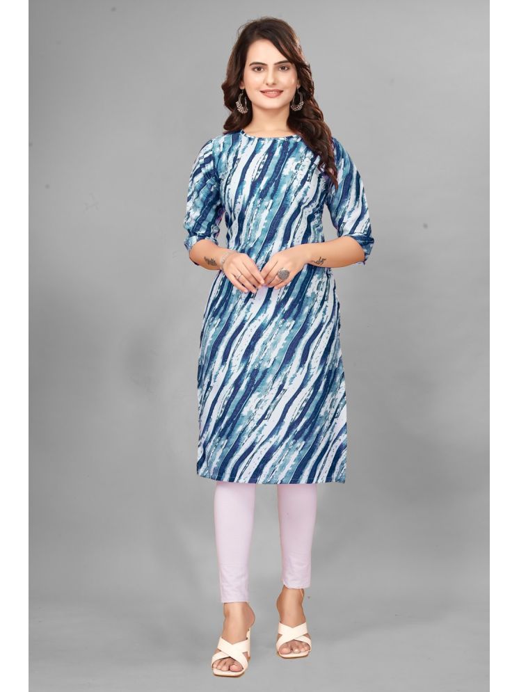     			Fashion Fair Crepe Printed Straight Women's Kurti - Blue ( Pack of 1 )