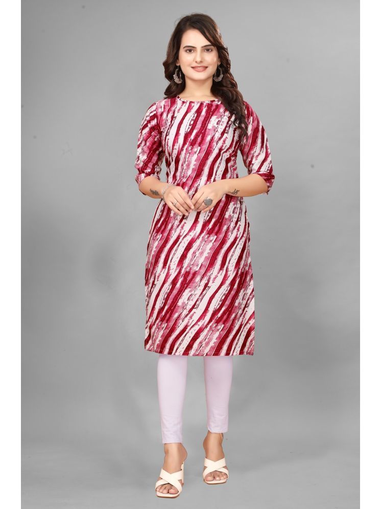     			Fashion Fair Crepe Printed Straight Women's Kurti - Red ( Pack of 1 )