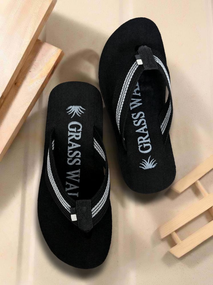     			GRASS WALK Black Men's Thong Flip Flop