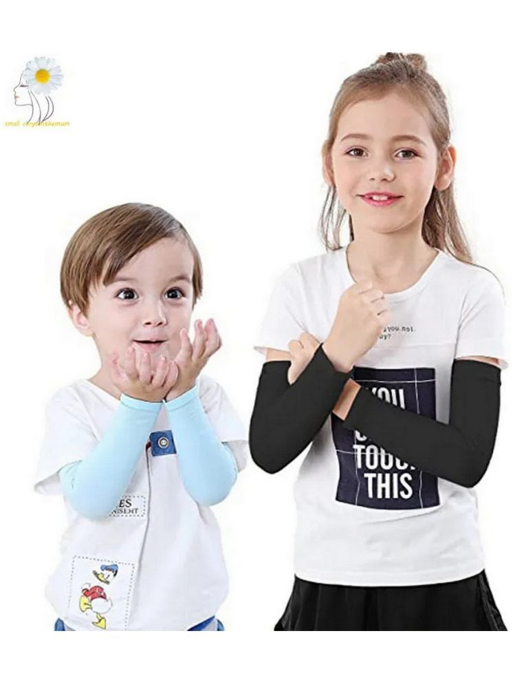     			INFISPACE Girl's Arm Sleeves Pure Cotton Solid Kids's Protection from Sun & Dust| 8 to 11 Years Random Colors (Pack Of-2)