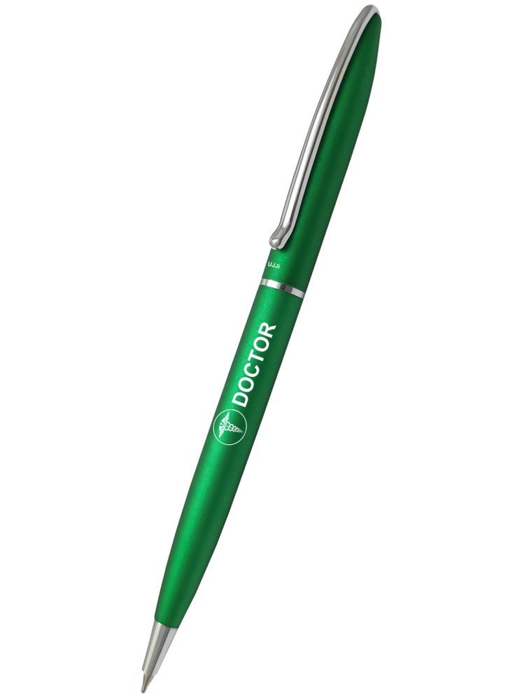     			UJJi Doctor Logo Green Color Matte Finish Sleek Design Metal Body Ball Pen