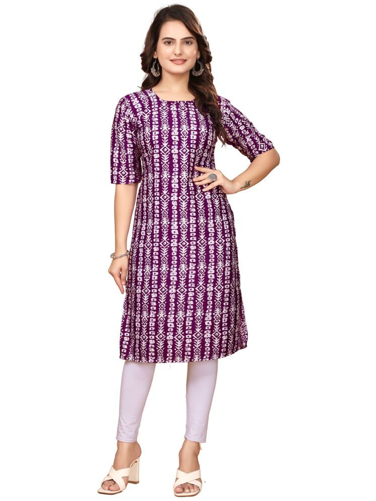     			VACHHARAJ GROUP Crepe Printed Straight Women's Kurti - Maroon ( Pack of 1 )