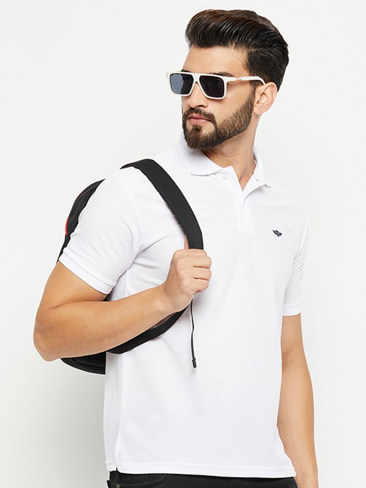     			GET GOLF Cotton Blend Regular Fit Self Design Half Sleeves Men's Polo T Shirt - White ( Pack of 1 )