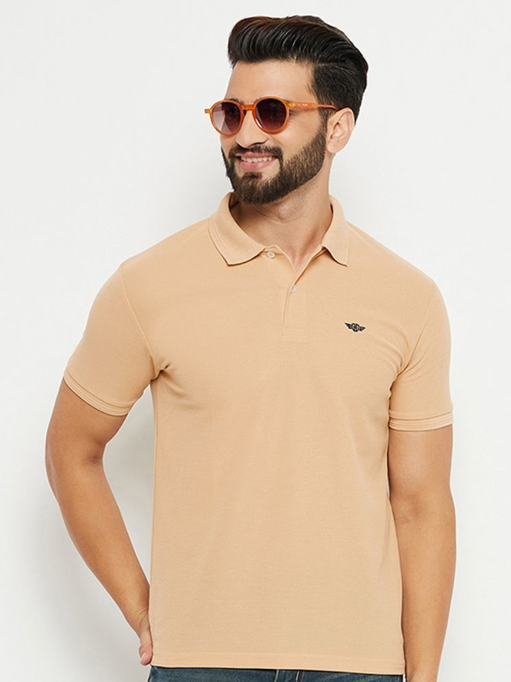     			GET GOLF Cotton Blend Regular Fit Self Design Half Sleeves Men's Polo T Shirt - Beige ( Pack of 1 )