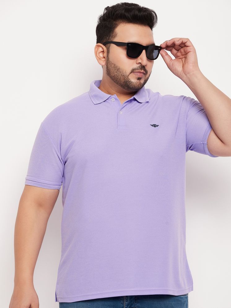     			GET GOLF Cotton Blend Regular Fit Self Design Half Sleeves Men's Polo T Shirt - Lavender ( Pack of 1 )