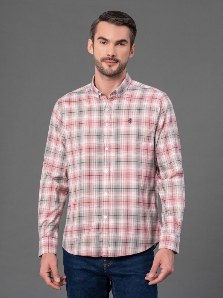     			Red Tape Cotton Blend Regular Fit Checks Full Sleeves Men's Casual Shirt - Pink ( Pack of 1 )