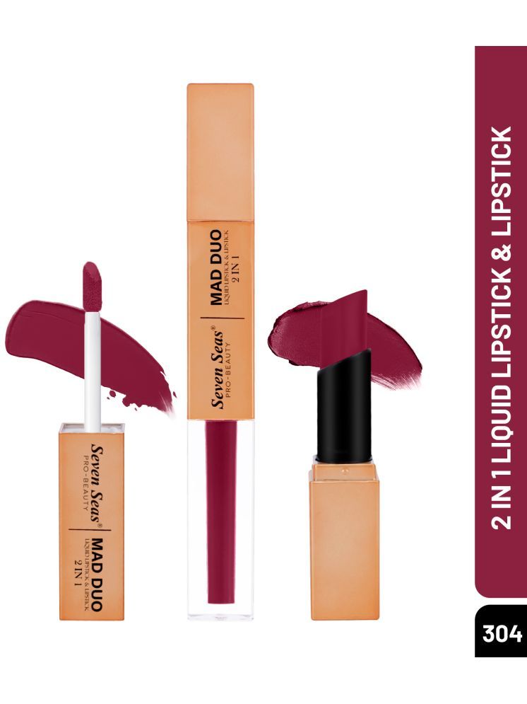     			Seven Seas 2in1 Long Lasting , Water-Proof , Mad Duo Liquid Lipstick & Lipstick(Rich Rosewood,4ml,3g)