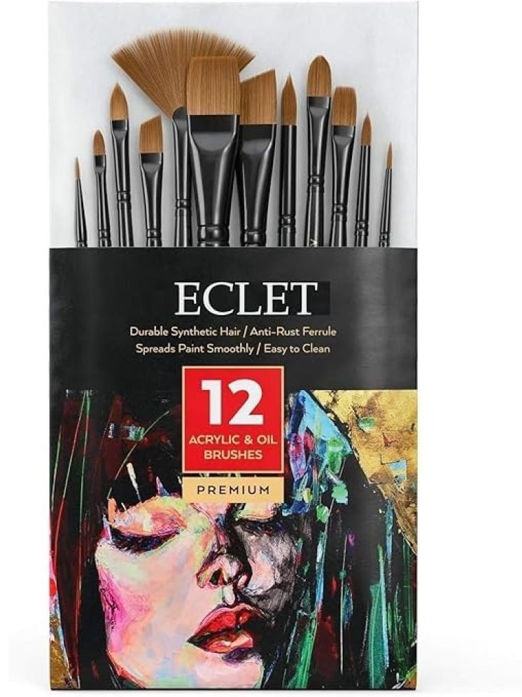     			Eclet Craft Painting Brushes Set of 12 Professional Round Pointed Tip Nylon Hair Artist Acrylic Paint Brush for Acrylic/Watercolor/Oil Painting.03