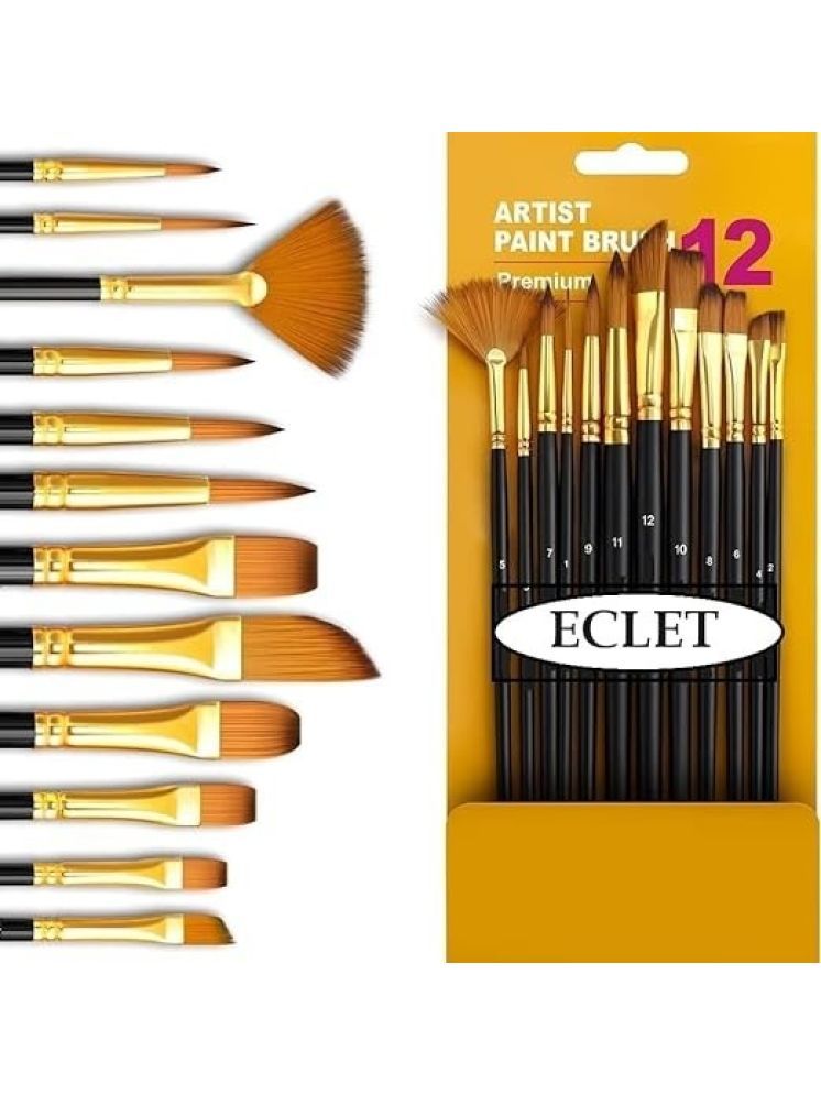     			Eclet Craft Painting Brushes Set of 12 Professional Round Pointed Tip Nylon Hair Artist Acrylic Paint Brush for Acrylic/Watercolor/Oil Painting.04