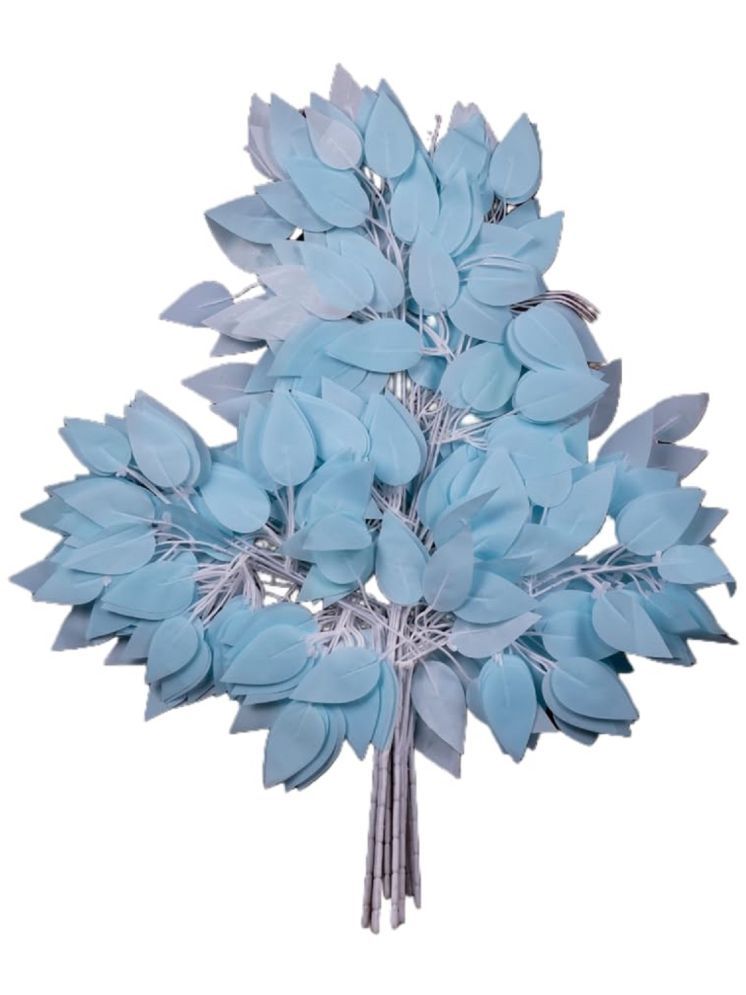     			Green plant indoor - Light Blue Wild Artificial Flowers Bunch ( Pack of 12 )