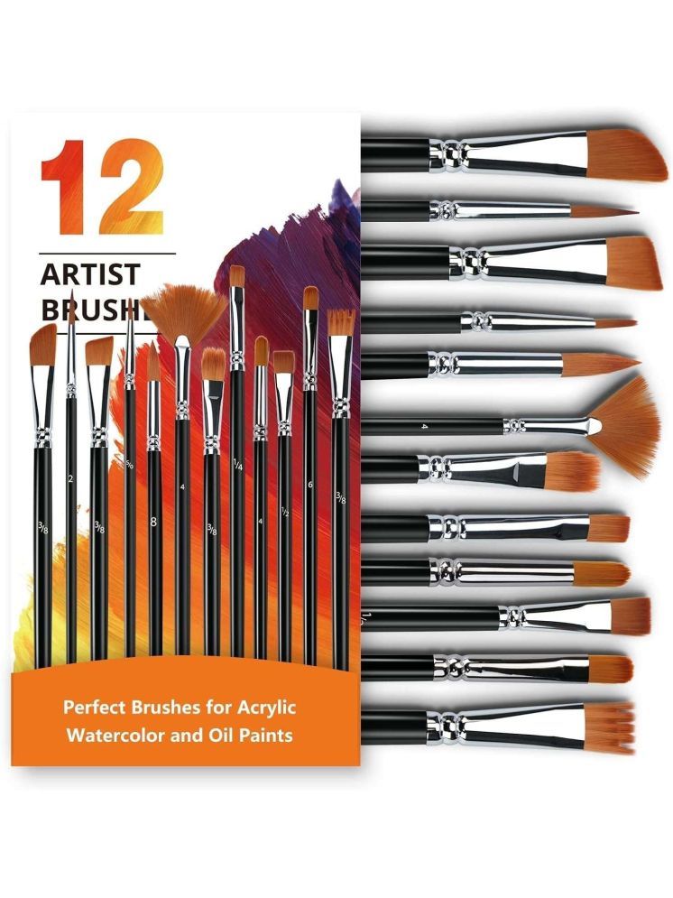     			Eclet Craft Painting Brushes Set of 12 Professional Round Pointed Tip Nylon Hair Artist Acrylic Paint Brush for Acrylic/Watercolor/Oil Painting.28