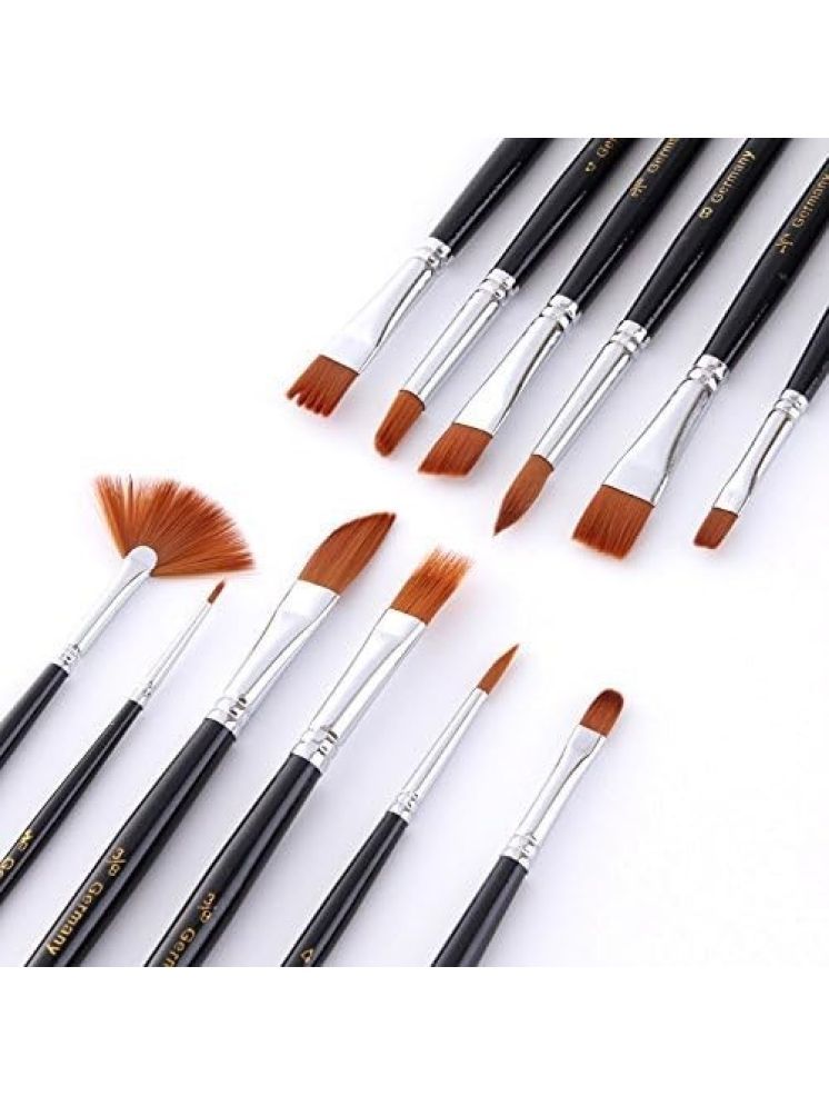     			Eclet Craft Painting Brushes Set of 12 Professional Round Pointed Tip Nylon Hair Artist Acrylic Paint Brush for Acrylic/Watercolor/Oil Painting.18