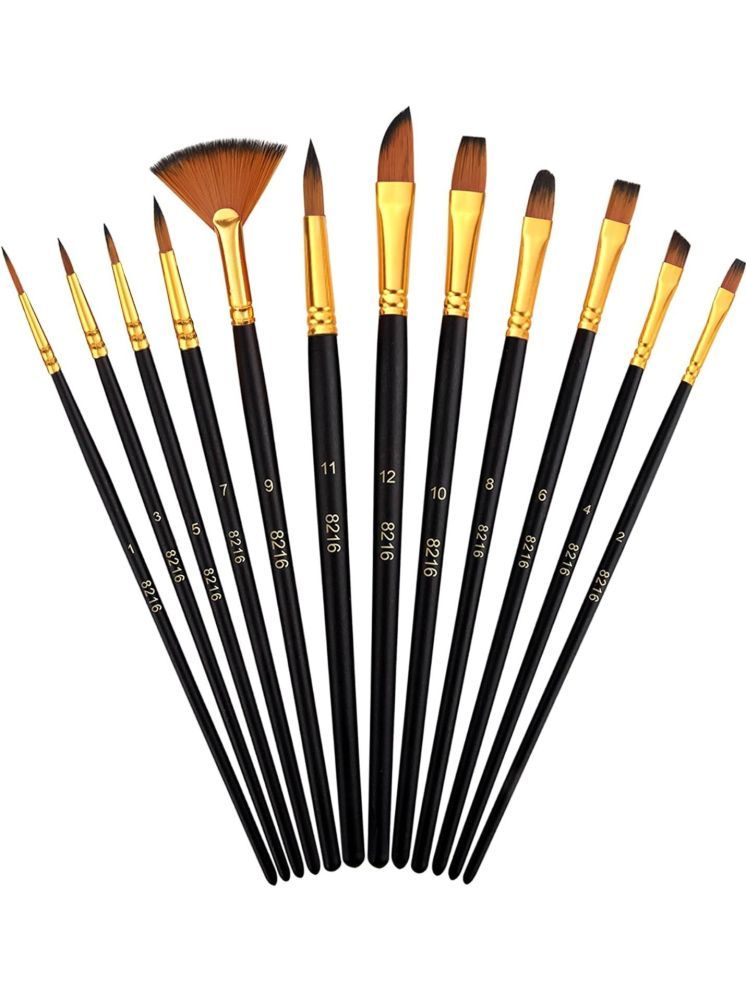     			Eclet Craft Painting Brushes Set of 12 Professional Round Pointed Tip Nylon Hair Artist Acrylic Paint Brush for Acrylic/Watercolor/Oil Painting.23