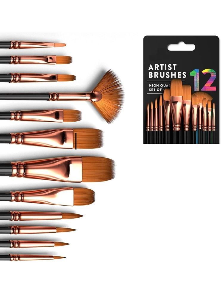     			Eclet Craft Painting Brushes Set of 12 Professional Round Pointed Tip Nylon Hair Artist Acrylic Paint Brush for Acrylic/Watercolor/Oil Painting.24