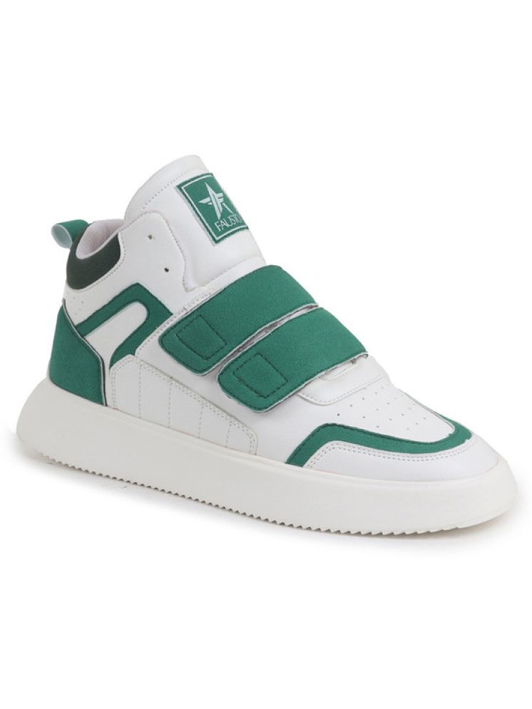     			Fausto Colorblocked High Top Velcro Classic Sneakers Green Men's Sneakers