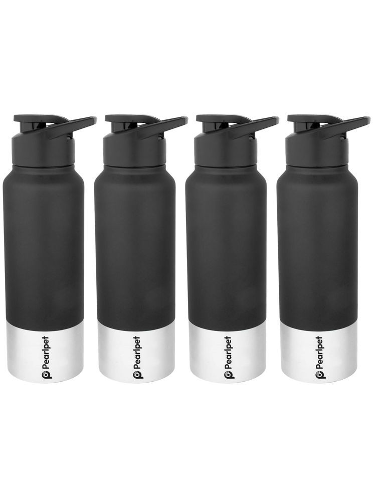     			PearlPet S80-750ML Black Stainless Steel Water Bottle 750 mL ( Set of 4 )