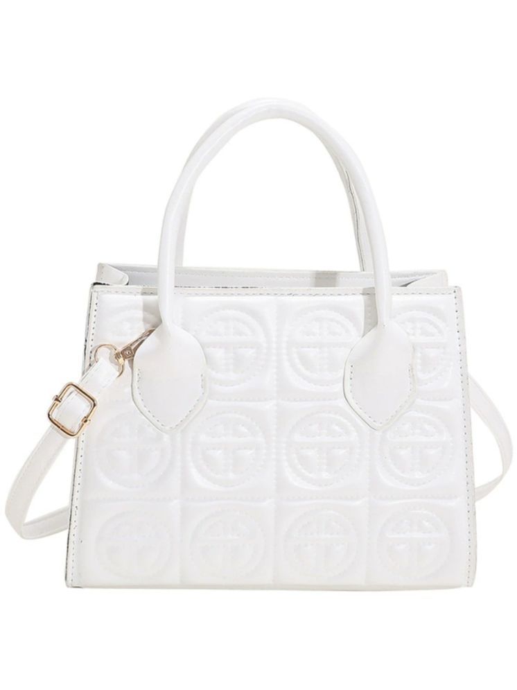     			Santorini White PU Sling Bag