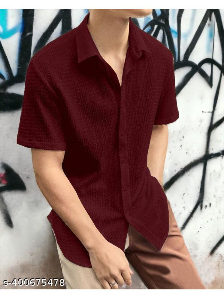     			Filose Polyester Regular Fit Solids Half Sleeves Men's Casual Shirt - Maroon ( Pack of 1 )