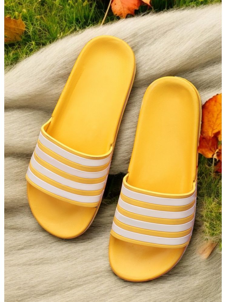     			KAPANI Yellow Women's Slide Flip flop