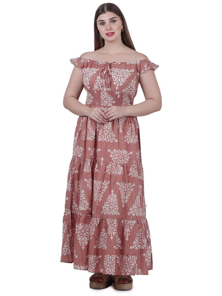     			SHADES OF YOU Cotton Blend Printed Full Length Women's Gown - Beige ( Pack of 1 )