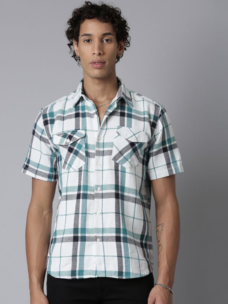     			roller fashions 100% Cotton Slim Fit Checks Half Sleeves Men's Casual Shirt - Green ( Pack of 1 )