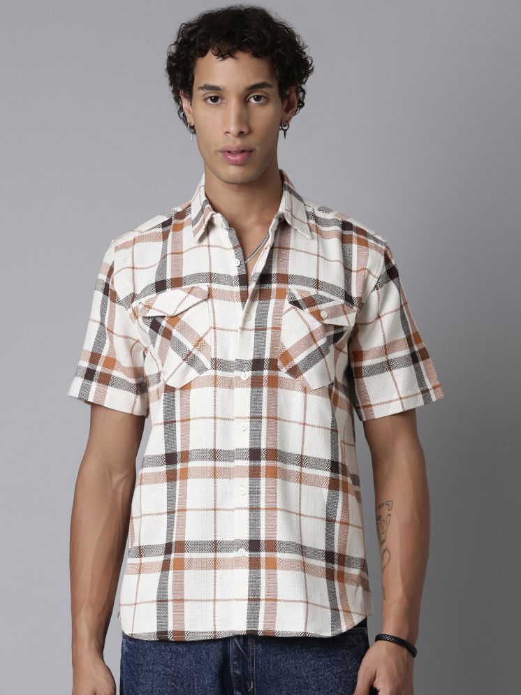     			roller fashions 100% Cotton Slim Fit Checks Half Sleeves Men's Casual Shirt - Brown ( Pack of 1 )