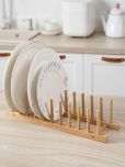 HOKIPO Brown Bamboo Dish Racks ( Pack of 1 )