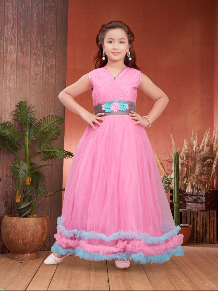     			Aarika Net Gown For Girls ( Pack of 1 , Pink )