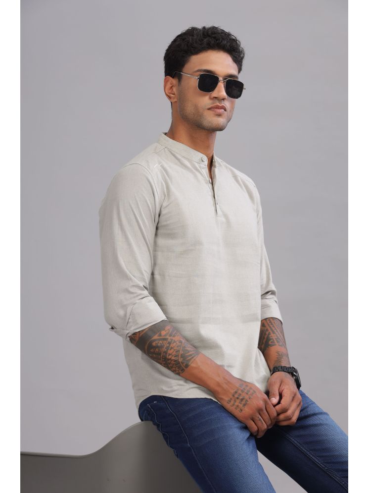     			COLOR HUNT Light Grey Cotton Men's Regular Kurta ( Pack of 1 )