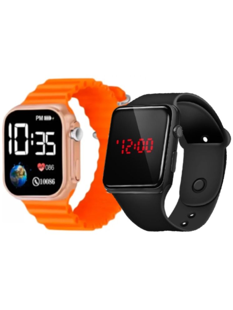     			DECLASSE Orange Silicon Digital Couple's Watch