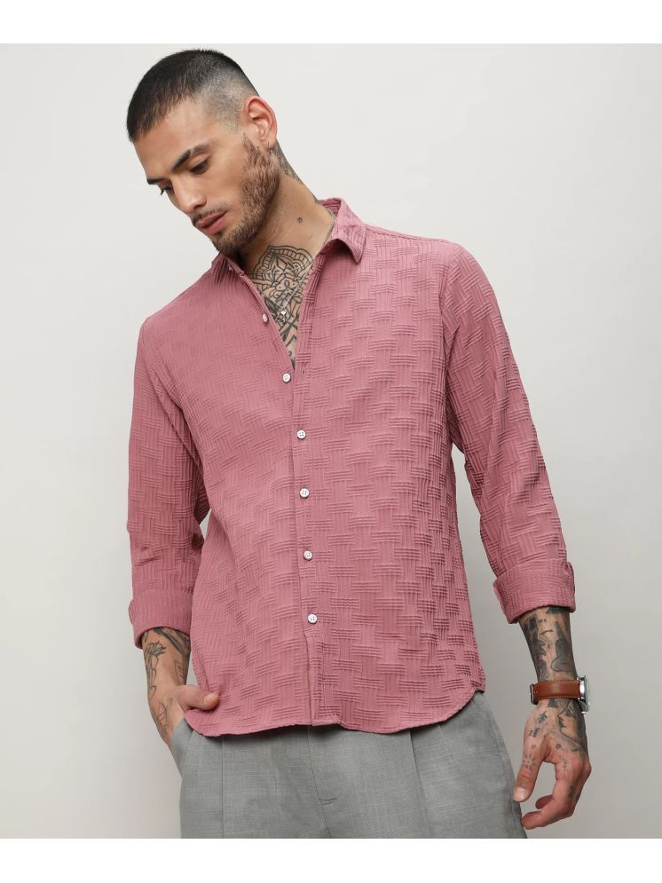     			DVILLA Cotton Blend Regular Fit Striped Full Sleeves Men's Casual Shirt - Pink ( Pack of 1 )