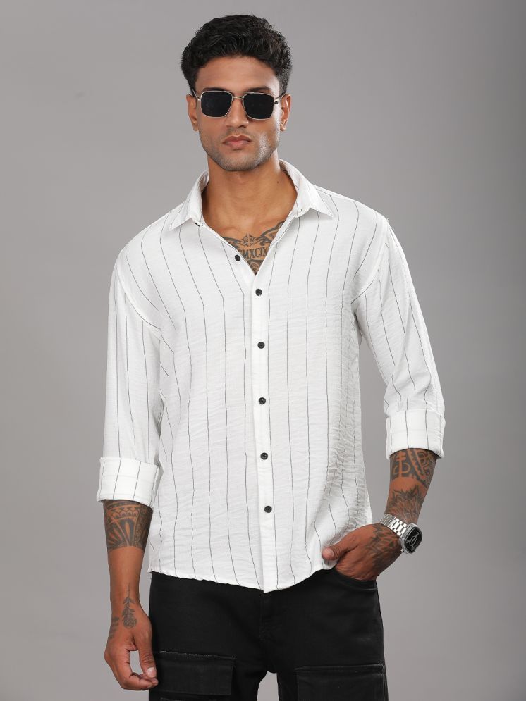     			Paul Street Viscose Slim Fit Striped Full Sleeves Men's Casual Shirt - White ( Pack of 1 )