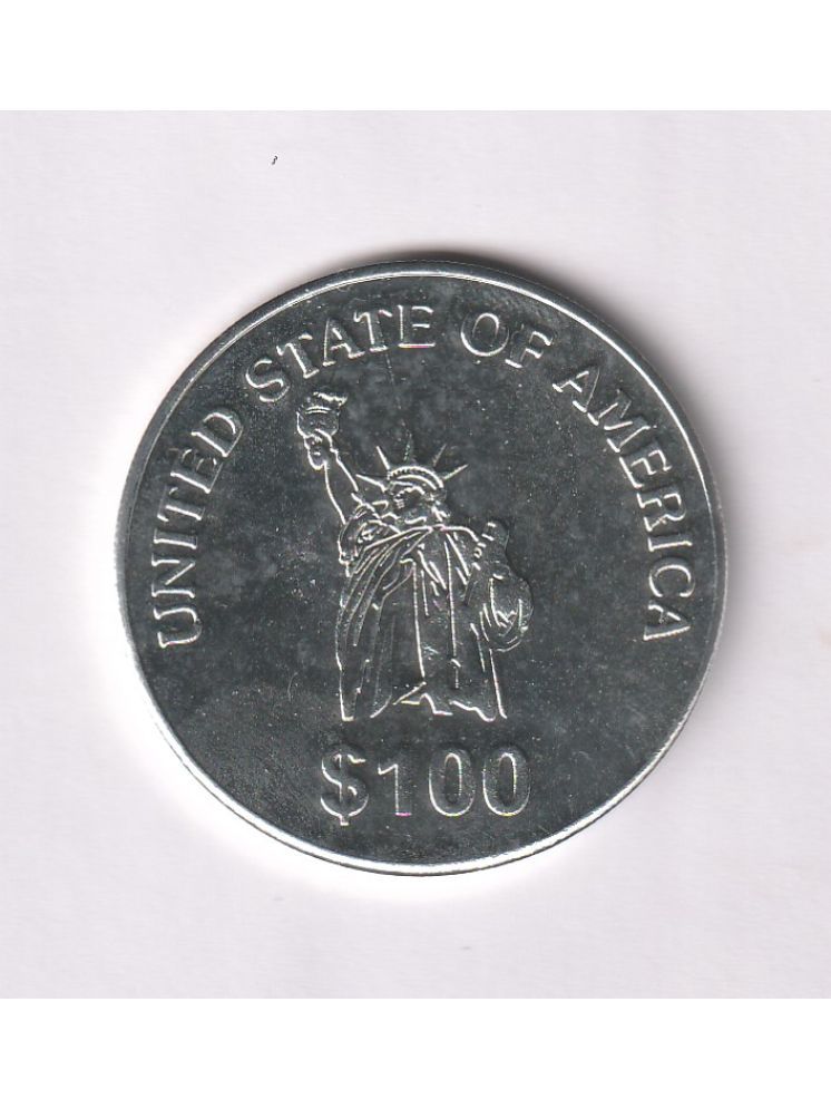     			Silver plated 100 dollar Barack Obama most popular United States Of America celebrity extremely rare big size coin