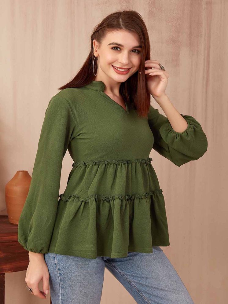     			TRENDSATTIRE Mint Green Polyester Women's Peplum Top ( Pack of 1 )