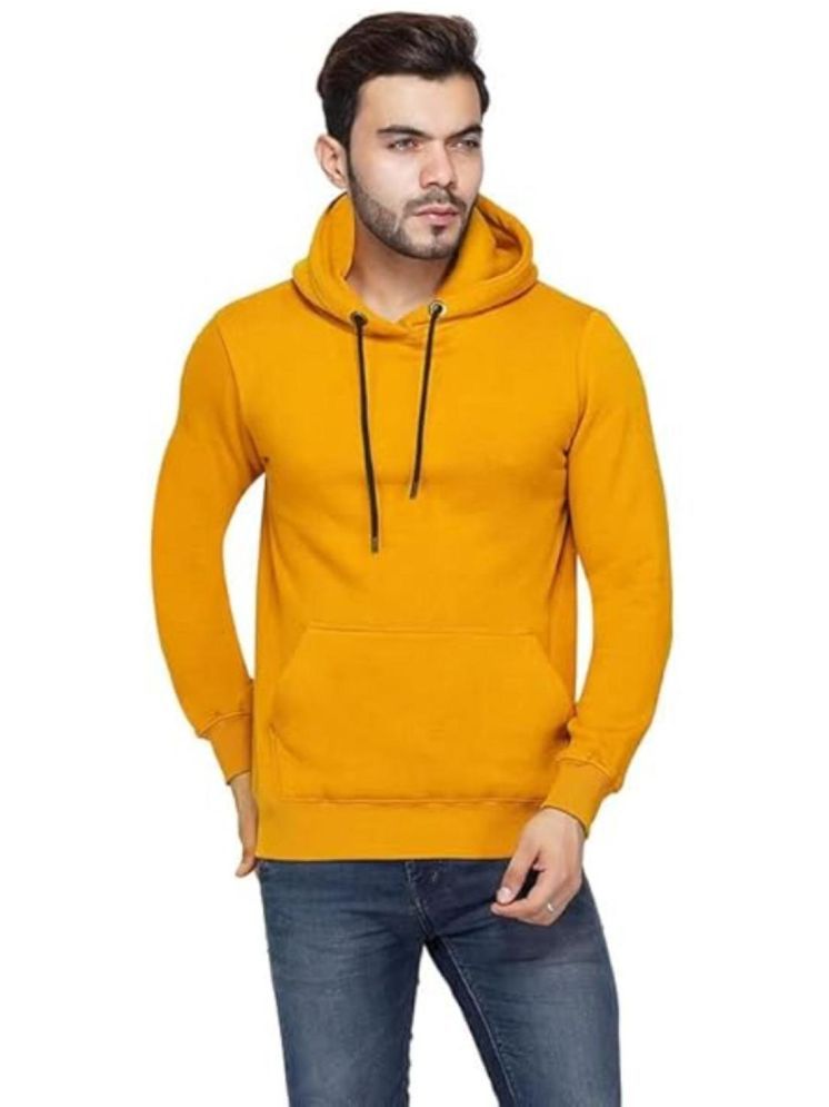     			Unicus Apparel Fleece Hooded Men's Sweatshirt - Yellow ( Pack of 1 )