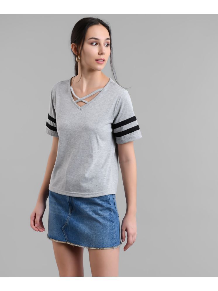     			vivient Grey Cotton Blend Women's Regular Top ( Pack of 1 )