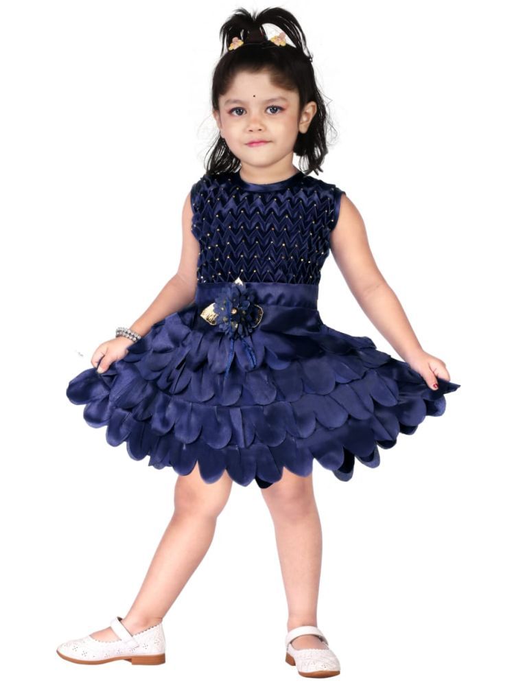     			Eva And Ali Blue Silk Blend Baby Girl Frock ( Pack of 1 )