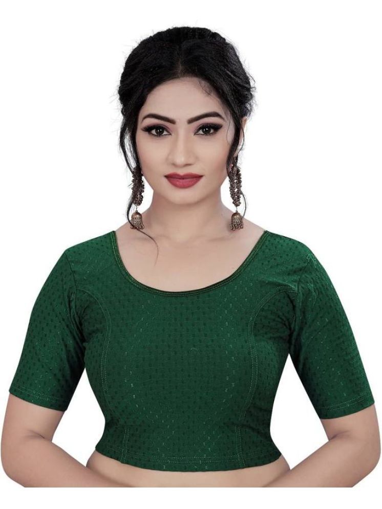     			INDIAN SILKS Green Readymade without Pad Lycra Women's Blouse ( Pack of 1 )