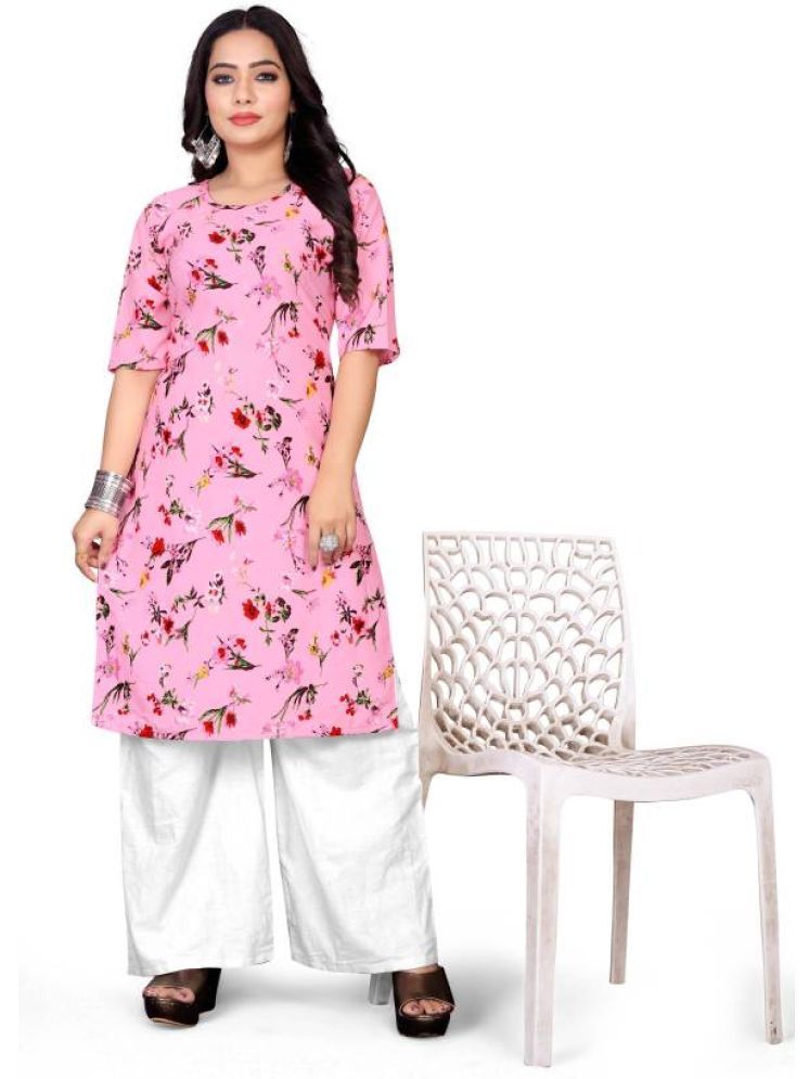     			INDIAN SILKS Rayon Printed A-line Women's Kurti - Pink ( Pack of 1 )