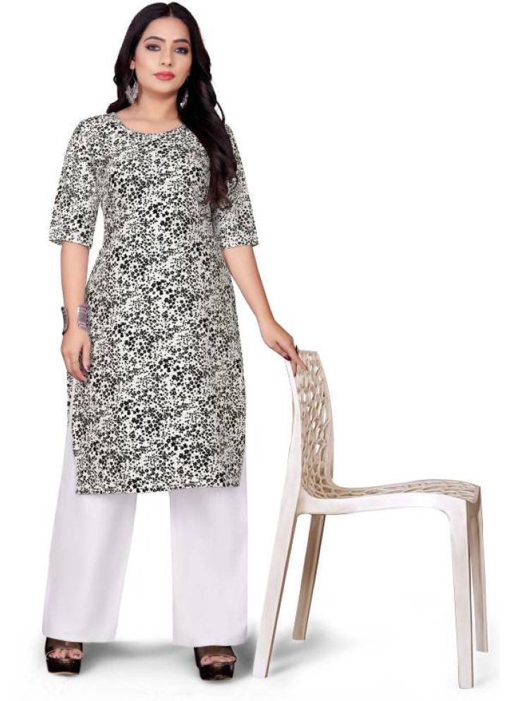     			INDIAN SILKS Rayon Printed A-line Women's Kurti - White ( Pack of 1 )