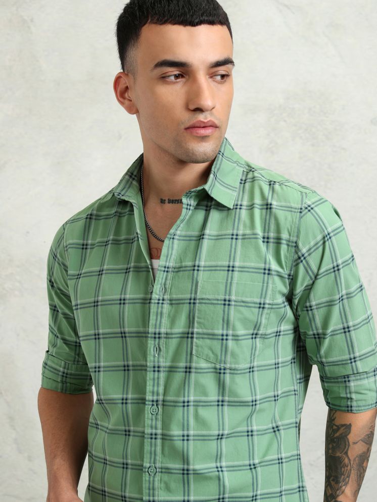     			Ketch 100% Cotton Slim Fit Printed Full Sleeves Men's Casual Shirt - Green ( Pack of 1 )