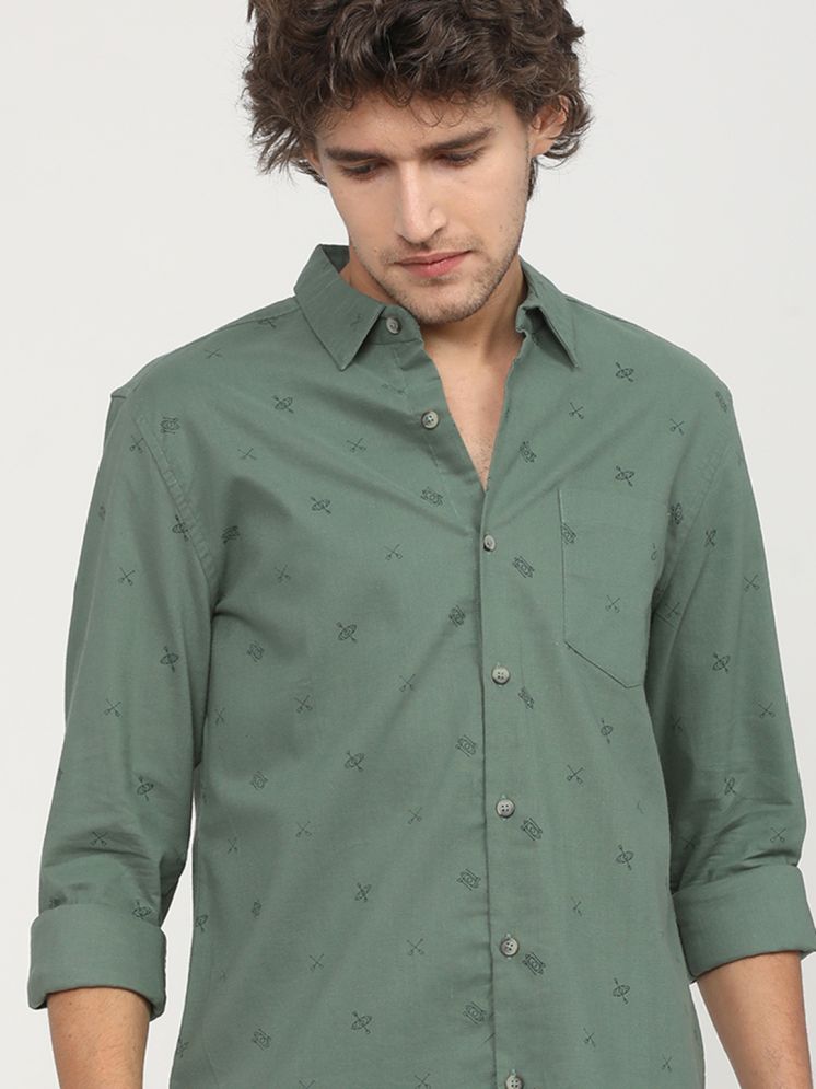     			Ketch 100% Cotton Slim Fit Printed Full Sleeves Men's Casual Shirt - Green ( Pack of 1 )