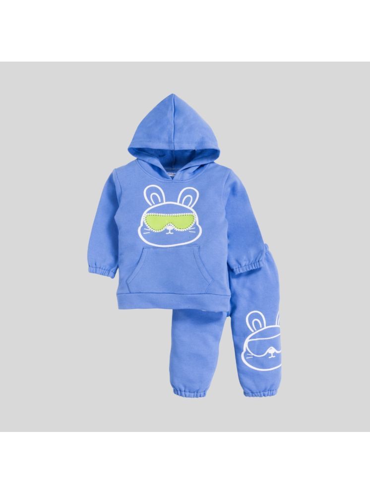     			Little Smart Light Blue Cotton Baby Boy Sweatshirt & Jogger Set ( Pack of 1 )