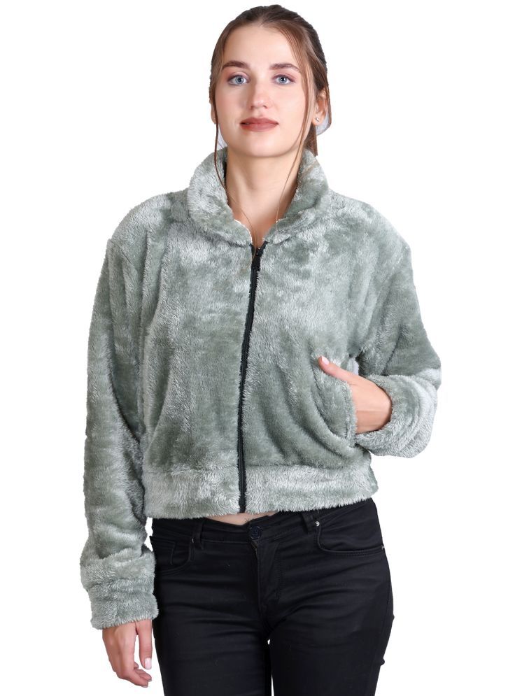     			Looks United Woollen Women's Zippered Sweatshirt ( Green )