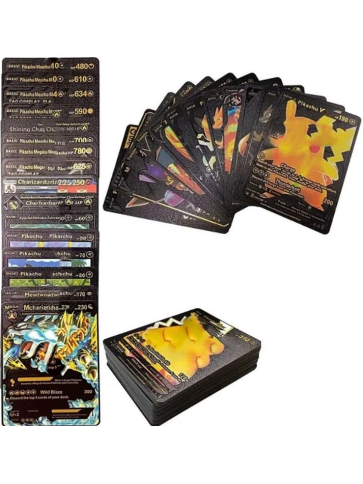     			Mannat 55pcs Poke-mon Black Card Box V Series Vmax Gx Playing Rare Series(Black)