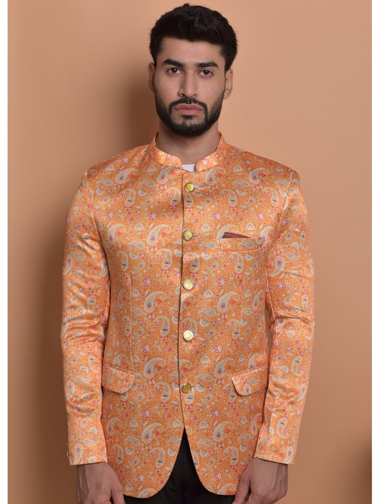     			PRINTCULTR Cotton Blend Men's Blazer - Orange ( Pack of 1 )